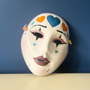 Hand Painted Ceramic Venetian Mask Wall Plaque - New Orleans Style