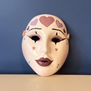 Hand Painted Ceramic Venetian Mask Wall Plaque - New Orleans Style