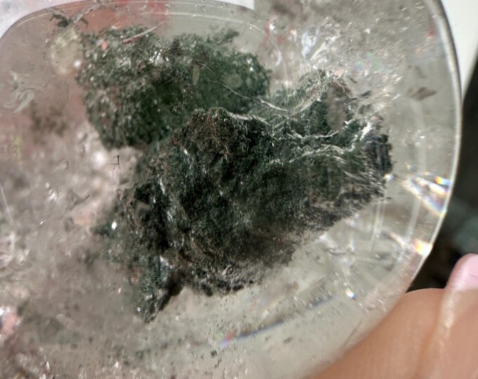 Quartz Falling Incredible Enhydro + Falling Chlorite Sand in Quartz Sphere - Etsy