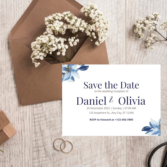Wedding Invitation Card Instant Download Love Card Etsy