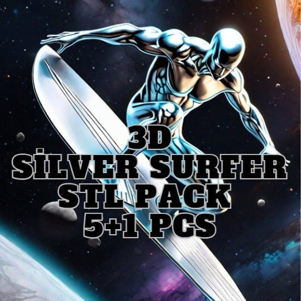 3D Silver Surfer Stl Pack,5+1 Pcs,Digital Dowland,3D Printed