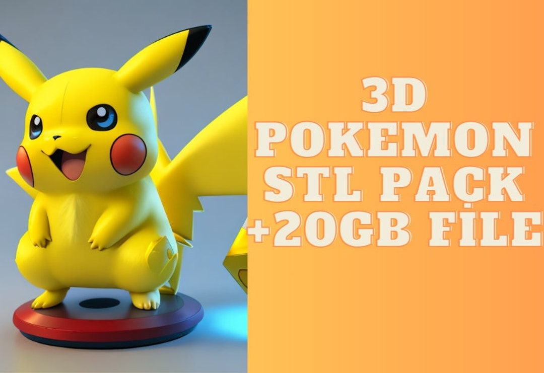 3D Pokemon Stl Pack3d Print Pikachu Charmender Squirtle - Etsy