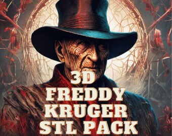 3D Freddy Krueger Stl Pack,Digital Dowland,3D Printed,3Pcs Stl File,Bust,Glove,Figure