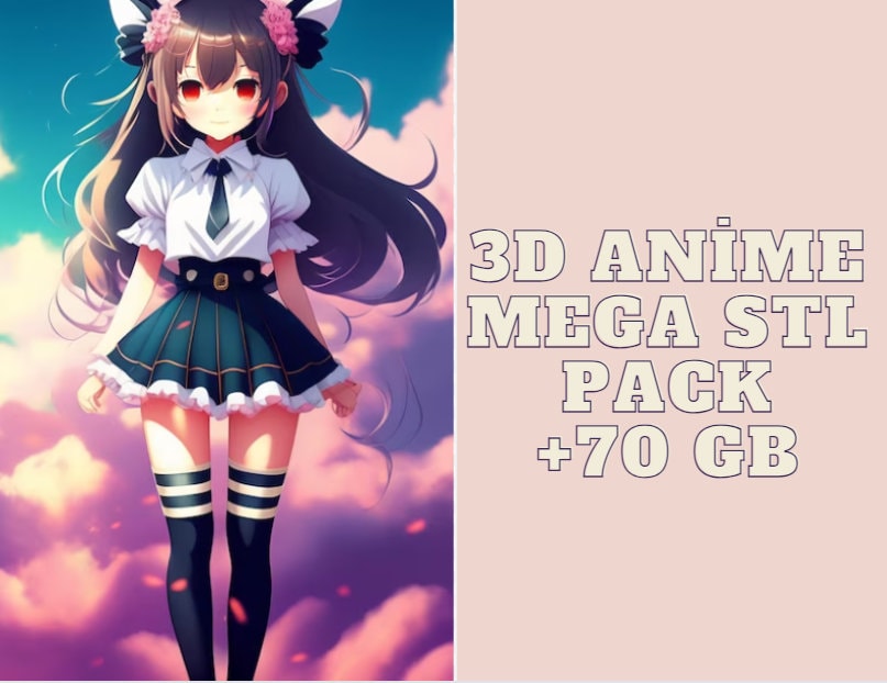 Arquivo Stl E Obj Para Imprimir 3d Mega Pack Anime Desenho