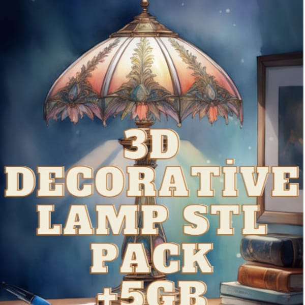 3D Decorative Lamp Stl Pack,3D Lamp Stl Pack,Desktop, Wall and Character Lamps,Digital Dowland,3D Printed