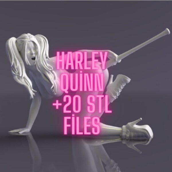 3D Harley Quinn Stl Pack,+20 Stl Pcs,3D Printing,Digital Download,Figure Stl, Statue Stl,Nsfw