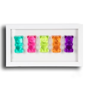 Gummy Bear Resin Wall Art, 3D Resin Art, Pop Art Quirky Decor, Wall Hanging Gummy Bear, Nursery Room Decor, Pop Art Sculpture, Candy Art