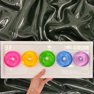 Resin Donut Wall Art, Donut Frenzy, 3D Resin Art, Pop Art, Resin Art, Wall Hanging Donut, Nursery Decor, Neon Pop Art, Nursery Wall Art