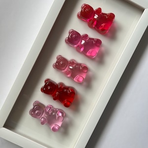 Resin Gummy Bear Wall Art, 3D Resin Art, Pop Art Quirky Decor, Wall Hanging Gummy Bear, Valentines Gift Idea, Pop Art Sculpture
