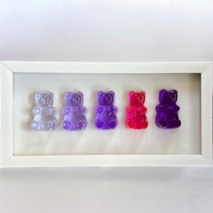 Resin Gummy Bear Wall Art, 3D Resin Art, Pop Art Quirky Decor, Wall Hanging Gummy Bear, Valentines Gift Idea, Pop Art Sculpture