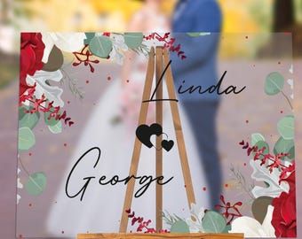 Personalized Acrylic Wedding Welcome Sign | Anniversary Decor