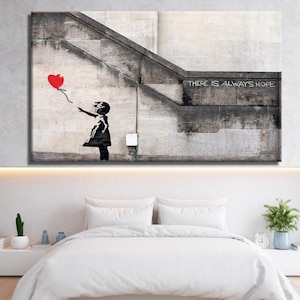 Banksy Balloon Girl Canvas Wall Art Print | Inspirational Home Decor | Unique Gift for Art Lovers & Collectors | Valentine&#39;s Day Gift