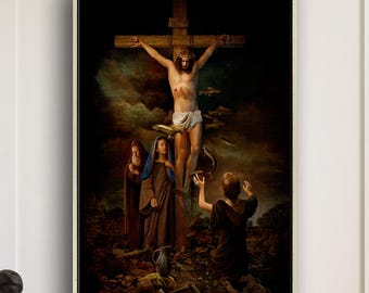 Jesus Christ on Cross Canvas – Religious Home Decor