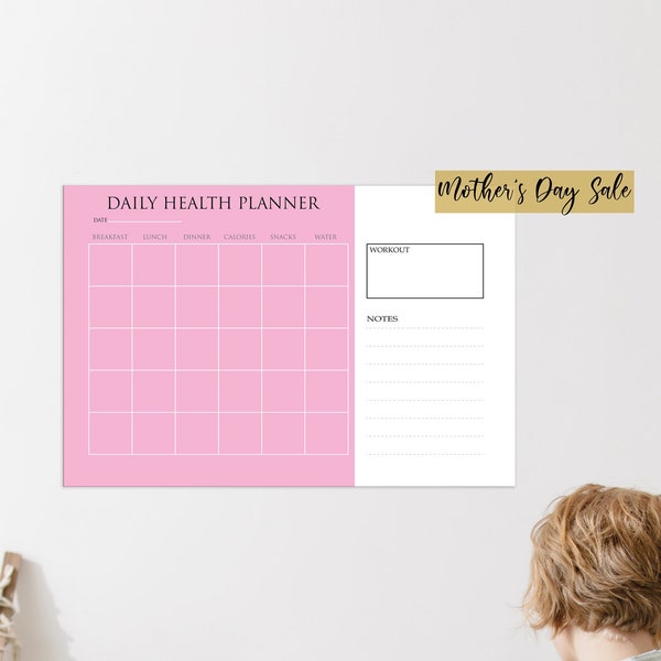 White and Pink Acrylic Weekly Wall Calendar, Personalized Planner , Acrylic Dry Erase Planner ,Personalized Note Board, Mother's Day Gift