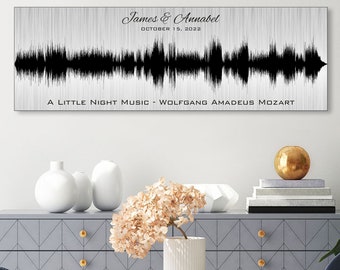 10th Anniversary Tin Sound Wave Art, Personalized Wedding Song Gift