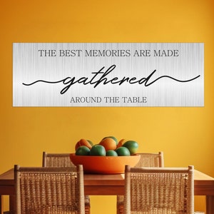 The Best Memories Are Gathered Round The Table Schild | Gerahmtes Gather Schild für Esszimmer Modernes Bauernhaus wanddekor großes Familienschild