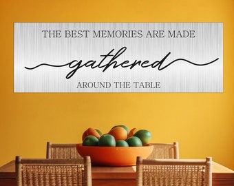 Gathered Around The Table Sign | Modern Farmhouse Dining Room Decor
