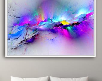 Abstract Rainbow Canvas Art | Colorful Wall Decor