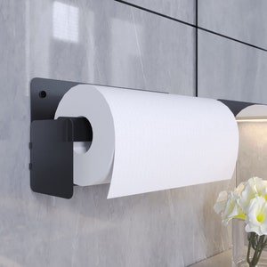 Black Metal Elegant Paper Towel Rack, Ergonomic Paper Towel Towel Rack, Metal Paper Towel Holder,Modern C-Fold Paper Towels holder,Home Deco