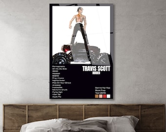 Travis Scott-Rodeo Album Poster Tempered Glass Wall Art , Famous Rap Artist Glass Wall Decor, Ready to Hang Poster Art , Hip Hop Album Cover