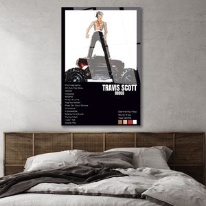 Travis Scott-Rodeo Album Poster Tempered Glass Wall Art , Famous Rap Artist Glass Wall Decor, Ready to Hang Poster Art , Hip Hop Album Cover