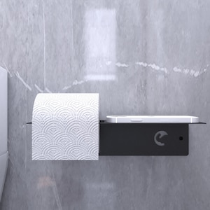 Black Toilet Paper Holder, Toilet Paper Holder, Toilet Roll Holder, Modern Bathroom, Housewarming Gift, Bathroom Organizer, Retro Wall Decor