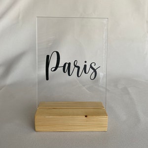 Clear Acrylic Customizable Table Numbers, Wedding Table Numbers, Cafe Table Numbers, Restaurant Table Numbers, Personalized Acrylic Sign