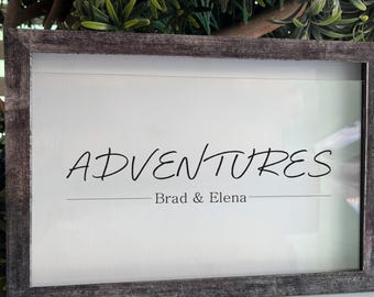 Personalized Clear Acrylic Adventure Memory Box | Travel Photo Display