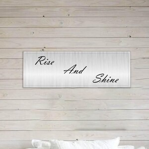 Rise And Shine Wall Art, Arte murale per camera da letto sopra il letto, Decorazione motivazionale, Decorazione per fattoria, Citazione positiva, Regalo, Stampa Rise & Shine