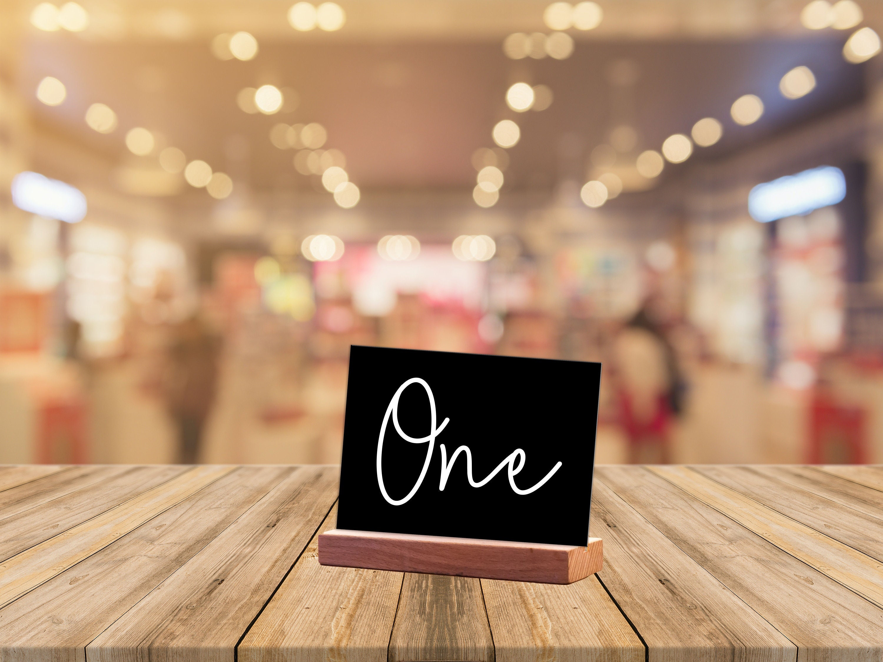 Black Acrylic Customizable Table Numbers, Cafe Table Numbers