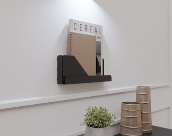 Handmade Black Metal Wall Magazine Rack, Modern Newspaper Organizer