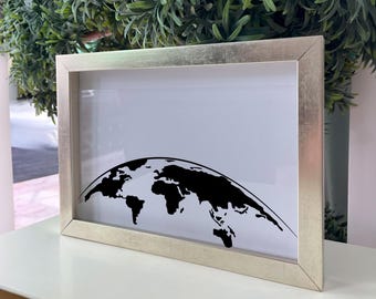 Personalized Clear Acrylic World Map Keepsake Box | Memory Display Box
