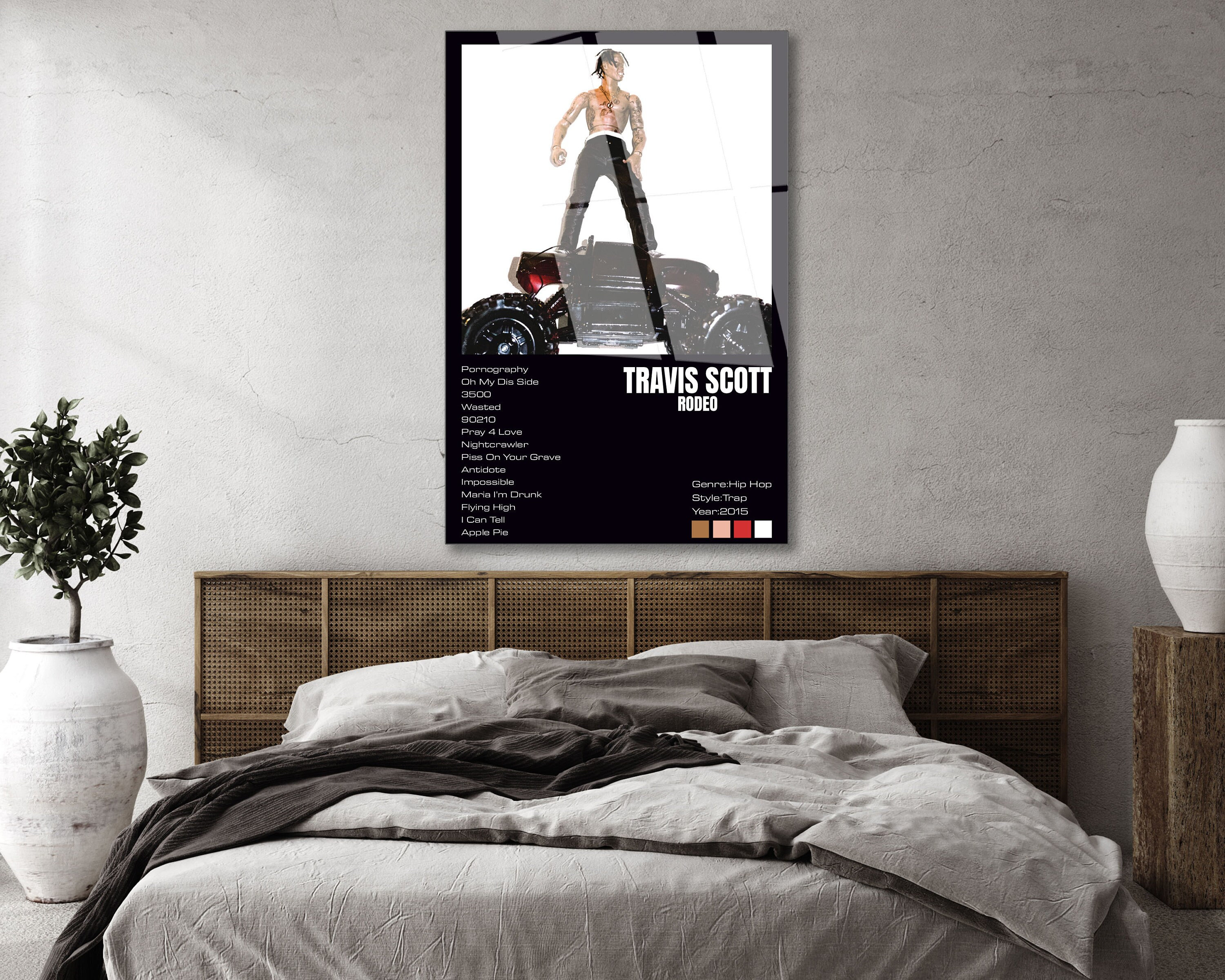 Travis Scott-rodeo Album Poster Tempered Glass Wall Art , Famous Rap Artist  Glass Wall Decor, Ready to Hang Poster Art , Hip Hop Album Cover 