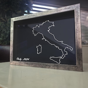 Personalisierte Memory Box | Reise-Liebhaber Geschenk | Italien Karte Fotobox für Sommererinnerungen & Urlaubsticketanzeige | Muttertags Geschenk