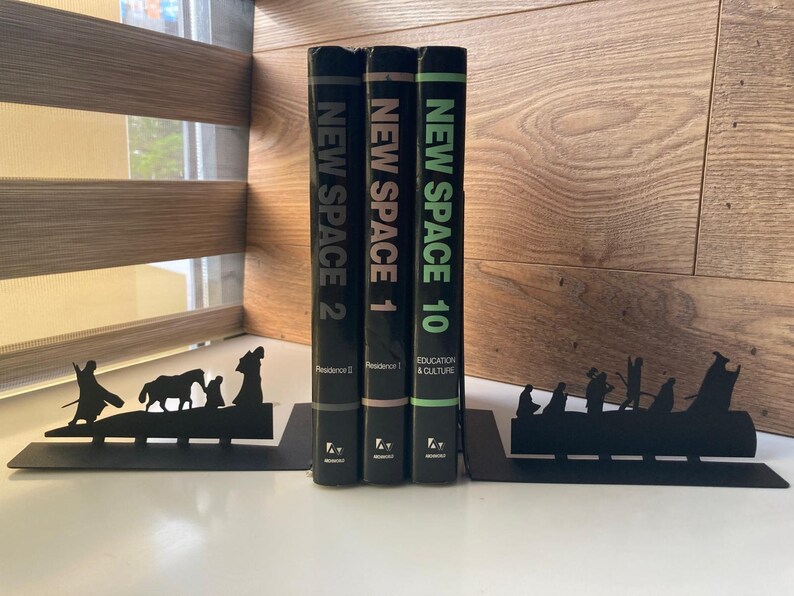 Metal Bookends | Modern Reading Decor & Academic Gift image 4