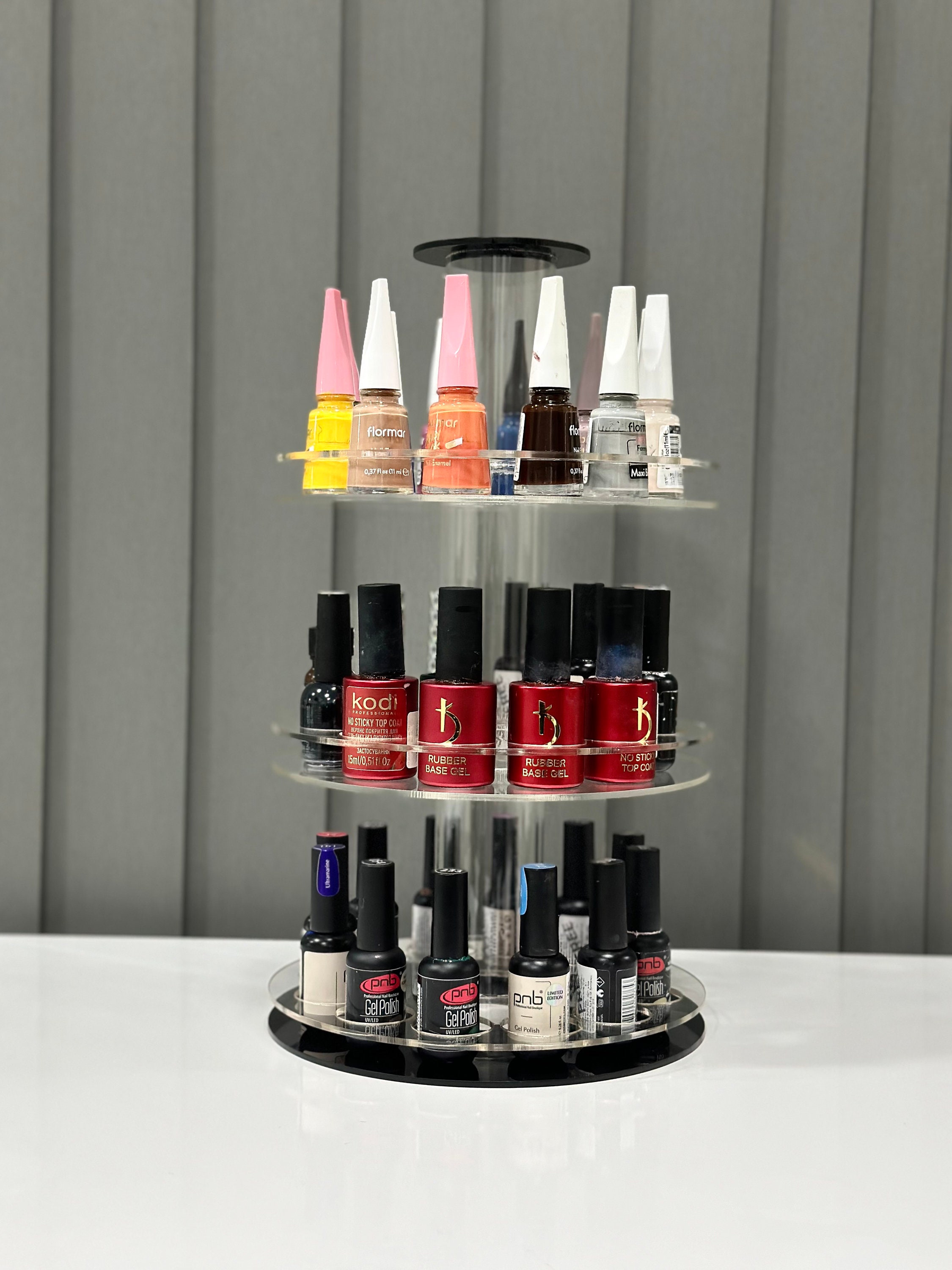 Nagellack Display-Ständer Aus Acryl – 2-Schichten-Design, Klar, Mit Schrauben, Für Organisation & Präsentation