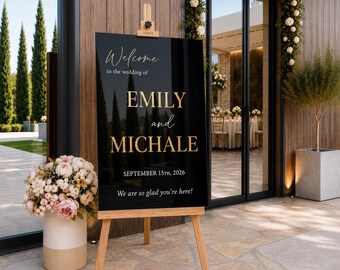 Custom Acrylic Wedding Welcome Sign, Personalized Ceremony Decor