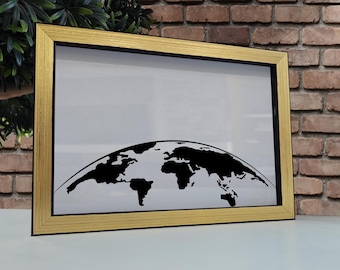 Personalized World Map Memory Box | Travel Keepsake Display