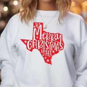Merry Christmas Y'All T-Shirt, Happy Christmas Shirt, Christmas Texan Tee, Christmas Texas Sweatshirt, Cute Texas Shirt, New Year Sweatshirt