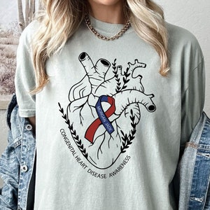 Comfort Colors Oversized Tee, Congenital Heart Disease Awareness Tee, Custom Heart Disease Tee, Heart Surgery Tee, Cardiology Heartbeat Tee