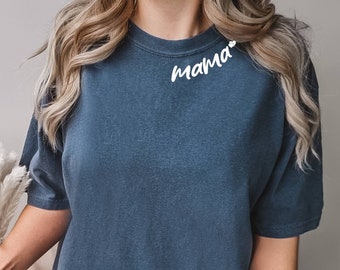 Comfort Colors Shirt, Custom Mama Shirt, Mama Neck Tee, Personalized Mom Tee, Mommy Lover Tee, Mothers Day Tee, Grandma T-Shirt, Auntie Tee