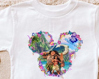Disney Moana And Maui Shirt, Mickey Head Shirt, Princess Moana Family, Gift for Kids, Moana Fan Shirts, Disneyland Trip Tshirt