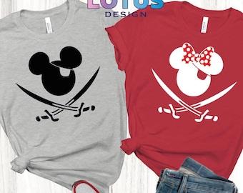 Disney Pirate Couple Cruise Shirt, Mickey Minnie Pirate Shirt, Disney Pirates Shirt, Pirates Shirt, Pirate Family Shirt, Cruise Couple Tee