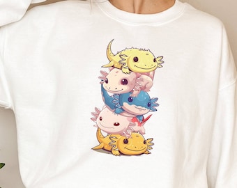 Camiseta Axolotl, camiseta linda de Axolotls para niños, sudadera de amigos Axolotl, camiseta de escuadrón Axolotl, camiseta de salamandra acuática, camiseta de salamandra de agua