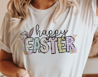 Happy Easter Shirt,Easter Day Shirt,Womens Easter Shirt,Easter Bunny Shirt,Easter Family Shirt,Colorful Easter Shirts for Women,Easter Tee
