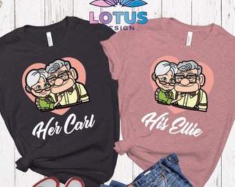 Her Carl & His Ellie Shirts, Paar Shirts, Frau und Ehemann, Lustiges Pärchen T-Shirt, Mr und Mrs, Disney Flitterwochen T-Shirt, Geschenk