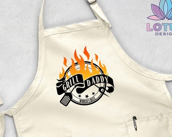 Grill Daddy Apron, Father's Day Gift, BBQ Apron For Dad, Funny Gift for Dad, Gift For Husband, Cute Apron For Dad, Grill Apron For Daddy