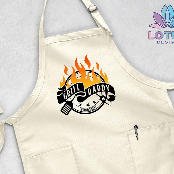 Grill Daddy Apron, Father's Day Gift, BBQ Apron For Dad, Funny Gift for Dad, Gift For Husband, Cute Apron For Dad, Grill Apron For Daddy