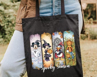 Disney Spooky Season Tote Bag, Halloween Tote Bag, Mickey Friends Tote Bag, Pumpkin Tote Bag, Disneyland Tote Bag, Disney Trip Tote Bag