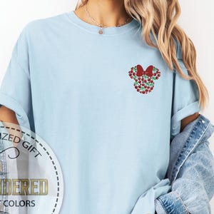 Embroidery Disney Cherry Shirt, Embroidered Disney Tee, Disney World Tshirt, Comfort Colors Tee, Cute Minnie Tee, Disneyland Tshirt